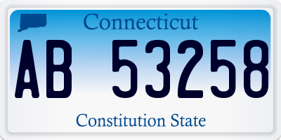 CT license plate AB53258