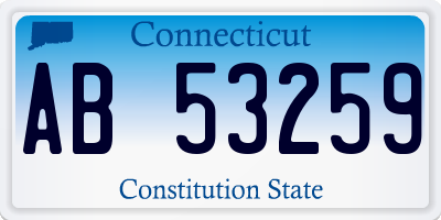 CT license plate AB53259