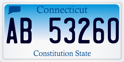 CT license plate AB53260