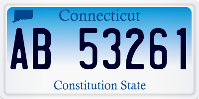 CT license plate AB53261