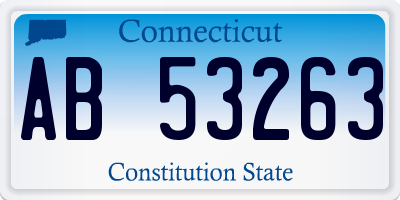 CT license plate AB53263