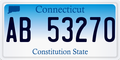 CT license plate AB53270