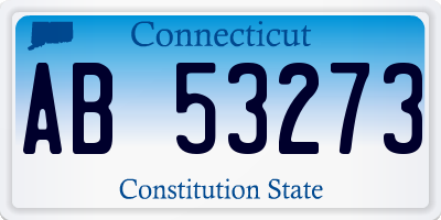 CT license plate AB53273