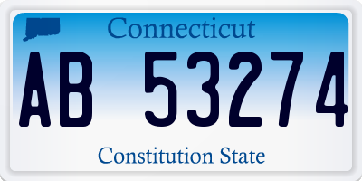 CT license plate AB53274