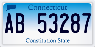 CT license plate AB53287