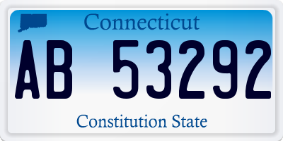 CT license plate AB53292