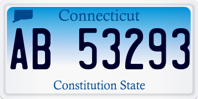 CT license plate AB53293