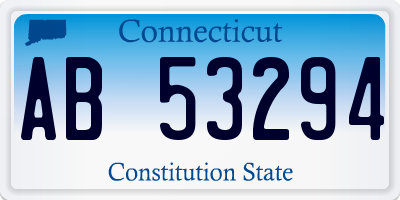 CT license plate AB53294