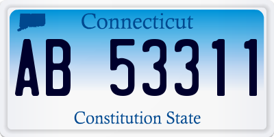 CT license plate AB53311