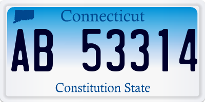 CT license plate AB53314