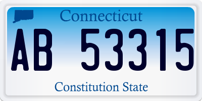 CT license plate AB53315