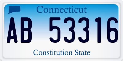 CT license plate AB53316