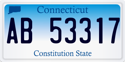 CT license plate AB53317