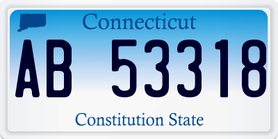 CT license plate AB53318