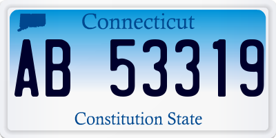 CT license plate AB53319