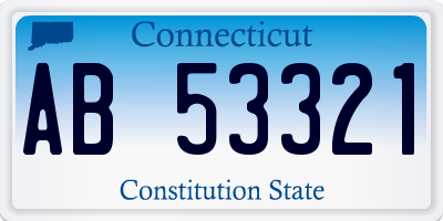 CT license plate AB53321
