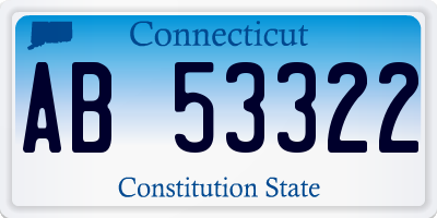 CT license plate AB53322