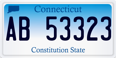 CT license plate AB53323