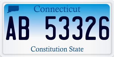 CT license plate AB53326