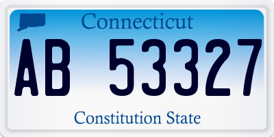 CT license plate AB53327