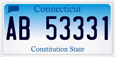 CT license plate AB53331