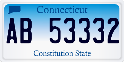 CT license plate AB53332