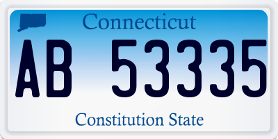 CT license plate AB53335