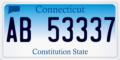 CT license plate AB53337