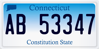 CT license plate AB53347