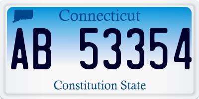 CT license plate AB53354