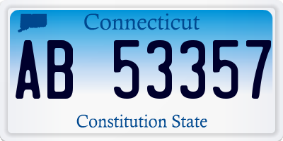 CT license plate AB53357