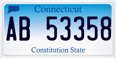 CT license plate AB53358