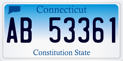 CT license plate AB53361