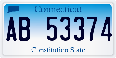 CT license plate AB53374