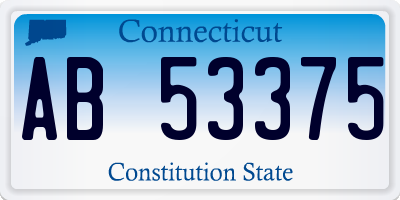 CT license plate AB53375