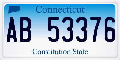 CT license plate AB53376