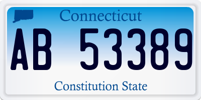 CT license plate AB53389