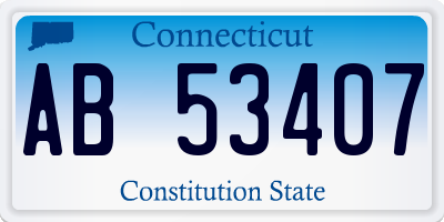 CT license plate AB53407