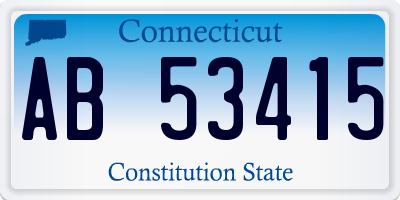 CT license plate AB53415