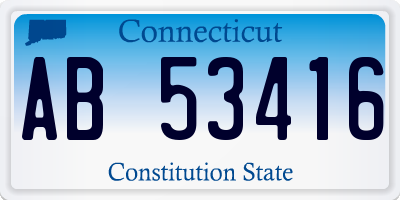 CT license plate AB53416