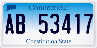 CT license plate AB53417