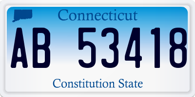 CT license plate AB53418