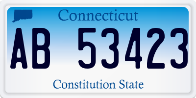CT license plate AB53423