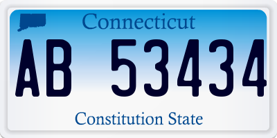 CT license plate AB53434