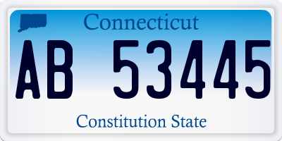 CT license plate AB53445