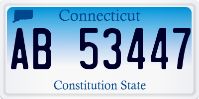 CT license plate AB53447