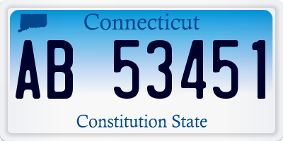 CT license plate AB53451