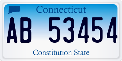 CT license plate AB53454