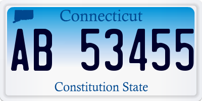 CT license plate AB53455