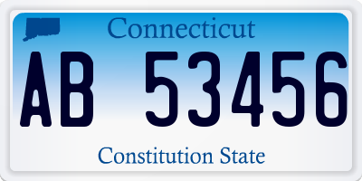 CT license plate AB53456